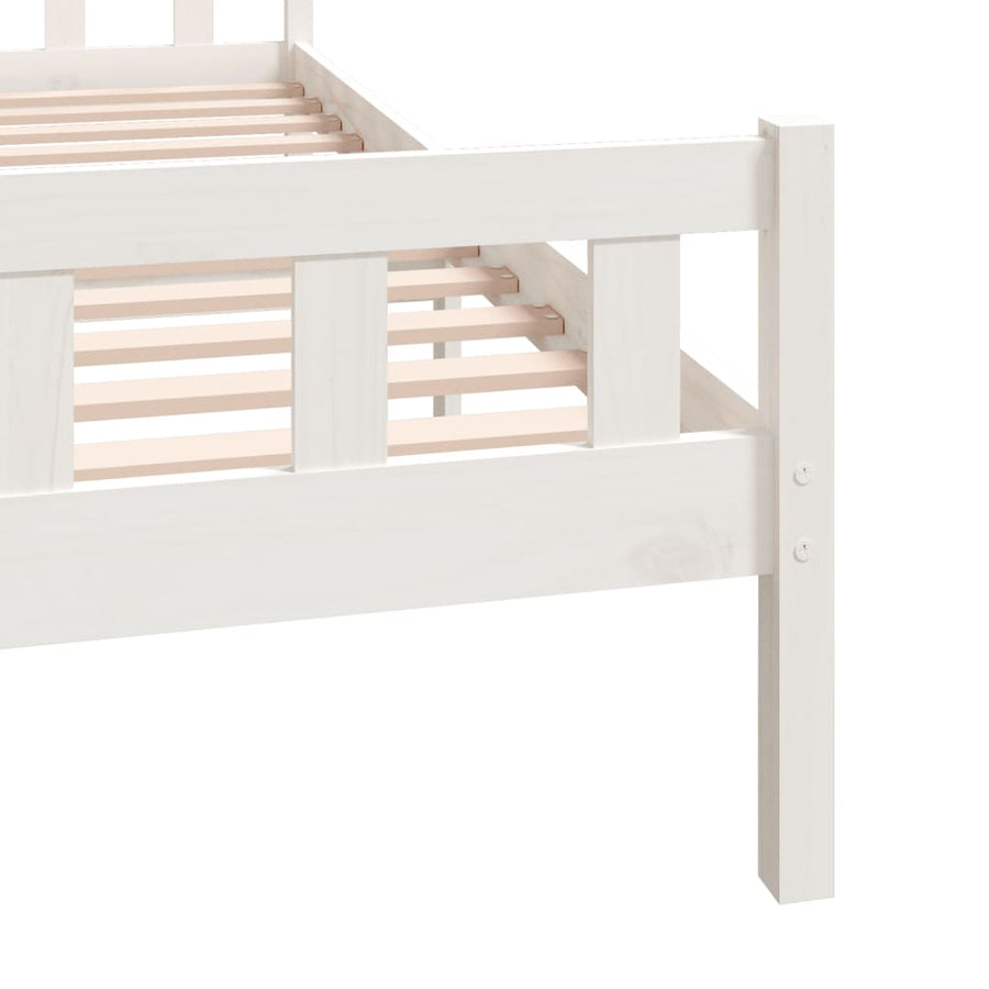 Bedframe Massief Hout 160 x 200 cm Wit