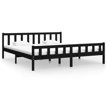 Bedframe massief hout zwart 160x200 cm