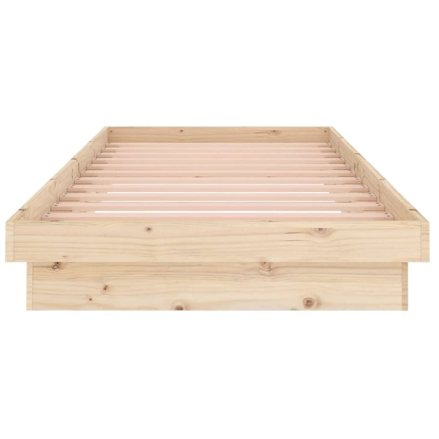 Bedframe Massief Hout 90X200 Cm 90 x 200 cm Naturel