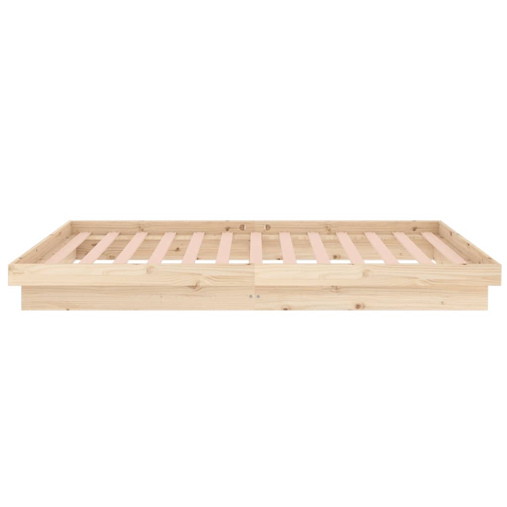 Bedframe Massief Hout 90X200 Cm 90 x 200 cm Naturel