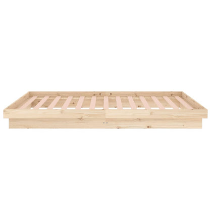 Bedframe Massief Hout 90X200 Cm 90 x 200 cm Naturel