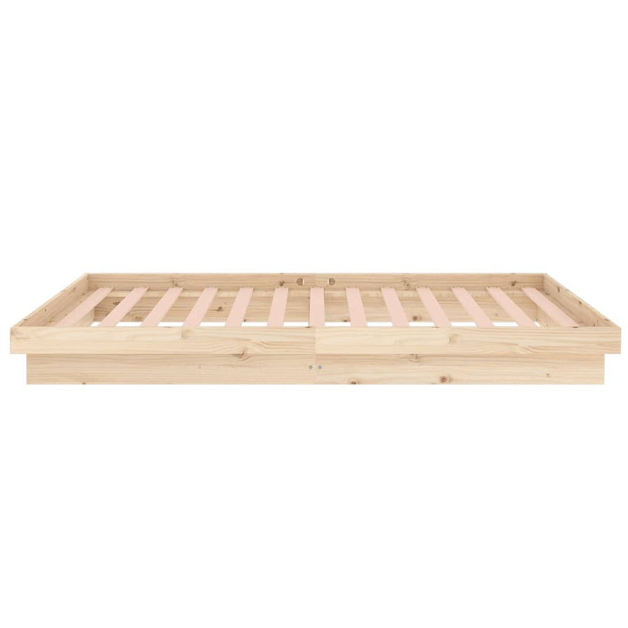 Bedframe Massief Hout 90X200 Cm 90 x 200 cm Naturel