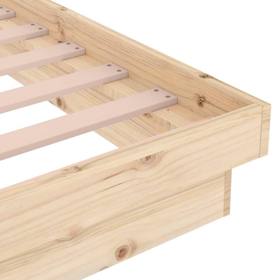 Bedframe Massief Hout 90X200 Cm 90 x 200 cm Naturel