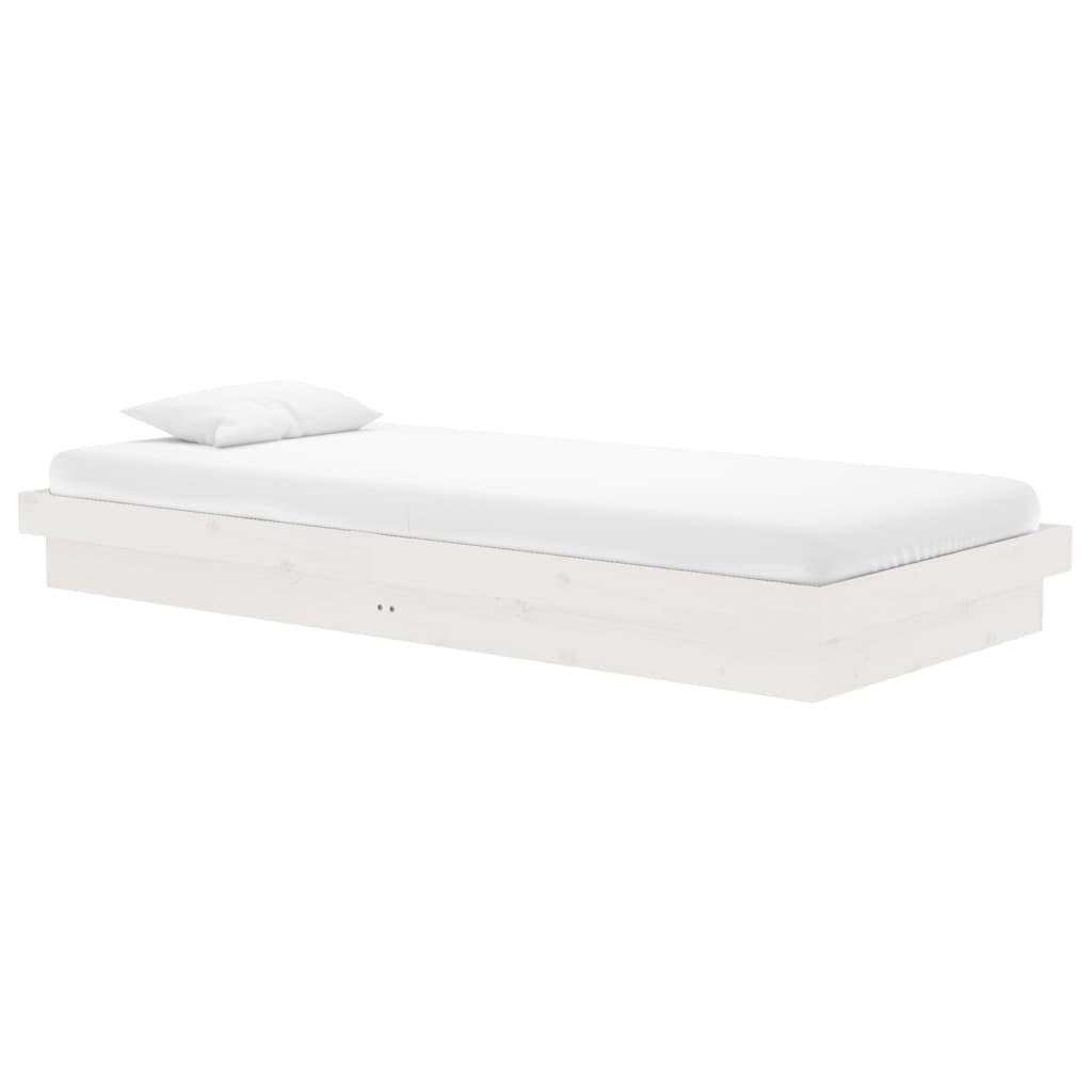 Bedframe Massief Hout 90 x 200 cm Wit