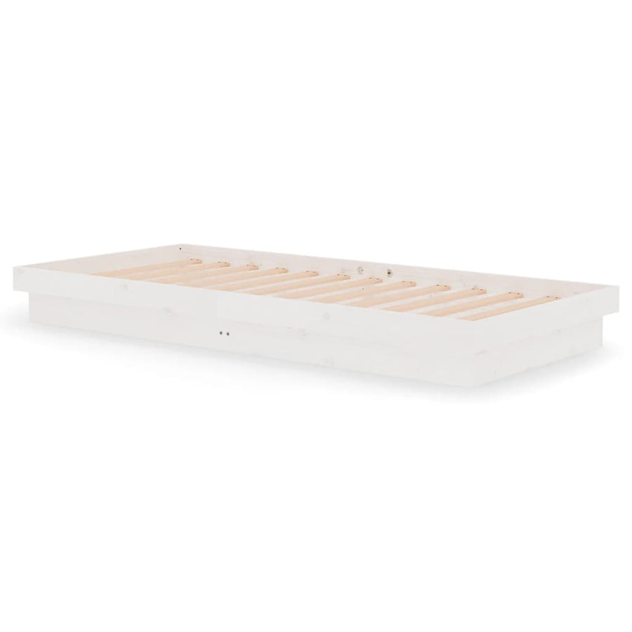 Bedframe Massief Hout 90 x 200 cm Wit