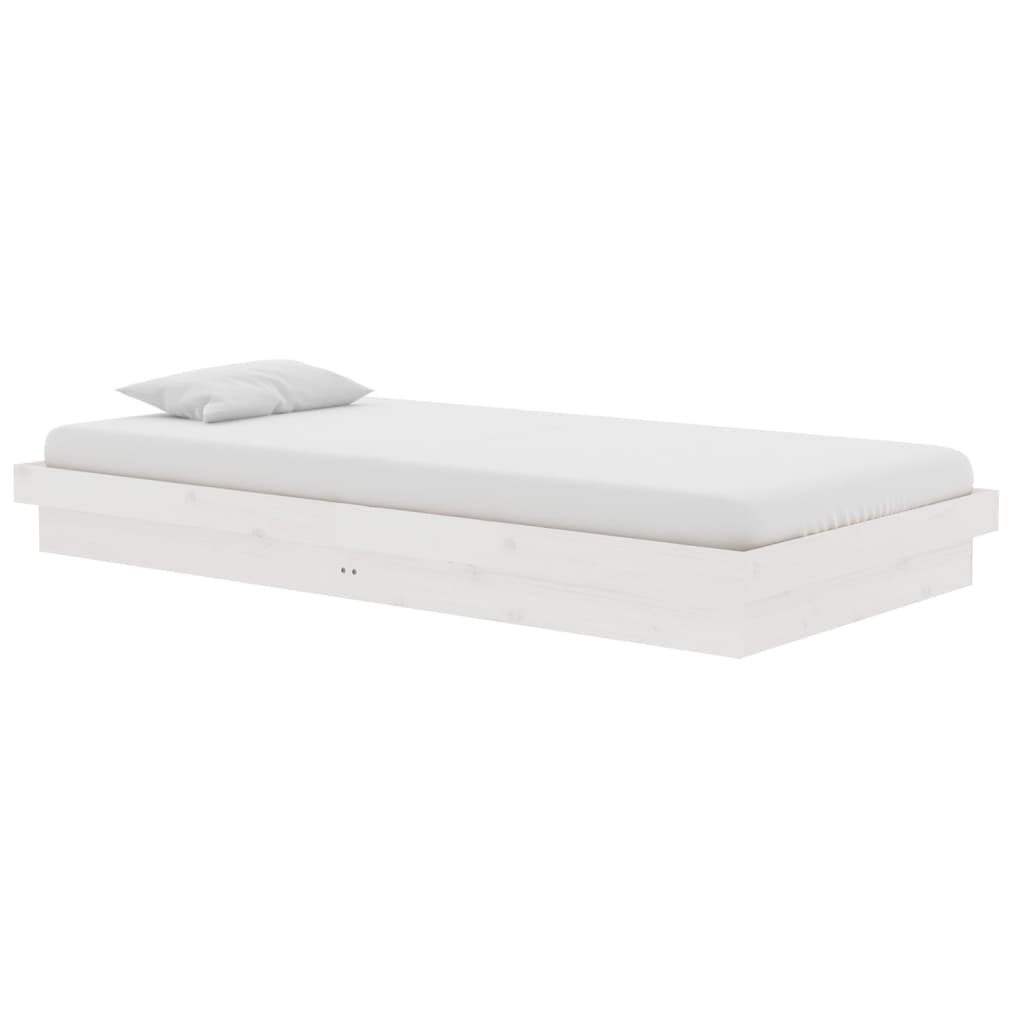 Bedframe Massief Hout Wit 100X200 Cm