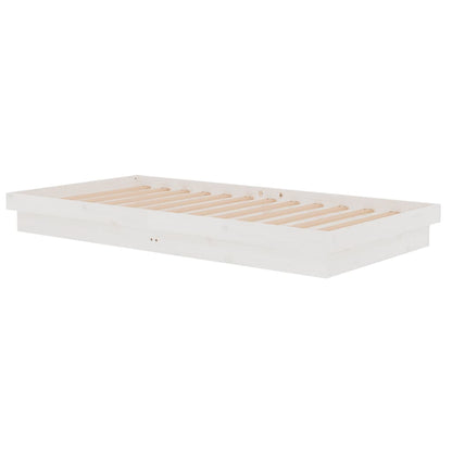 Bedframe Massief Hout Wit 100X200 Cm