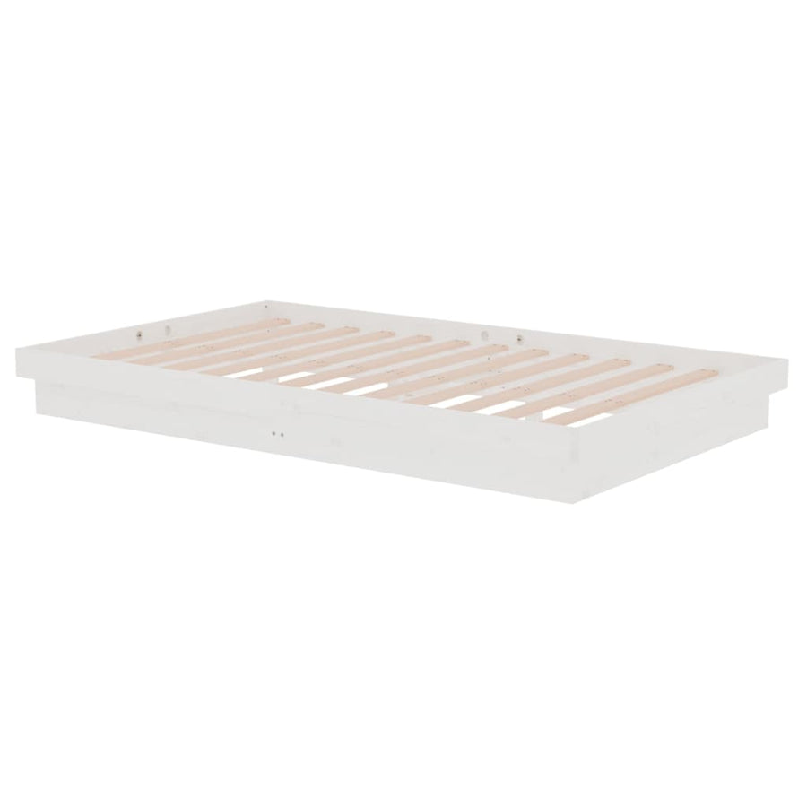 Bedframe massief hout wit 120x200 cm
