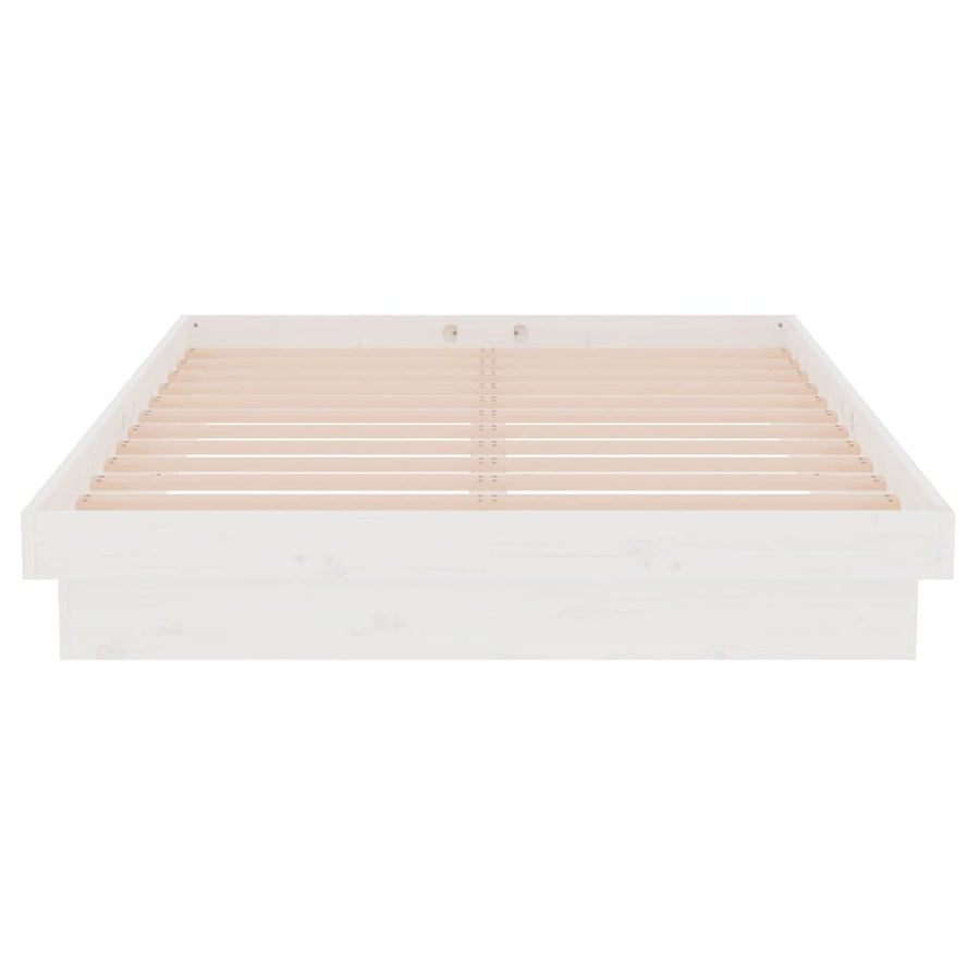 Bedframe massief hout wit 120x200 cm