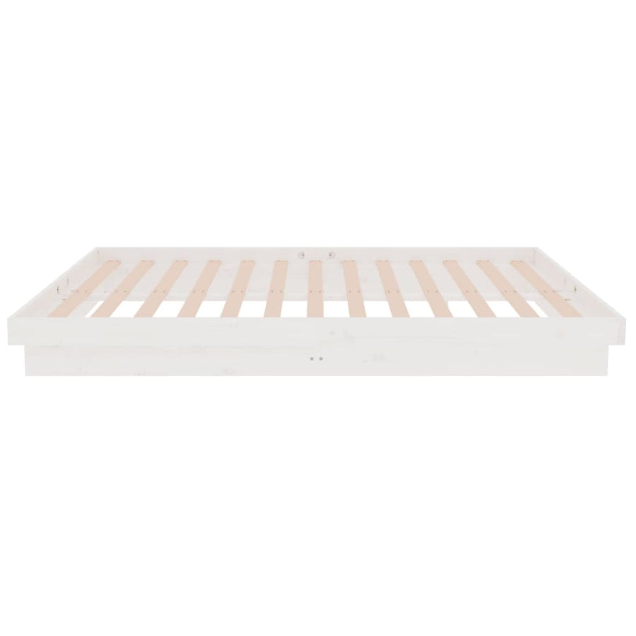 Bedframe massief hout wit 120x200 cm