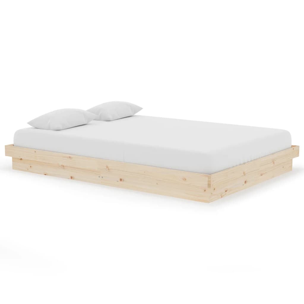 Bedframe Massief Hout 140X200 Cm 140 x 200 cm Naturel