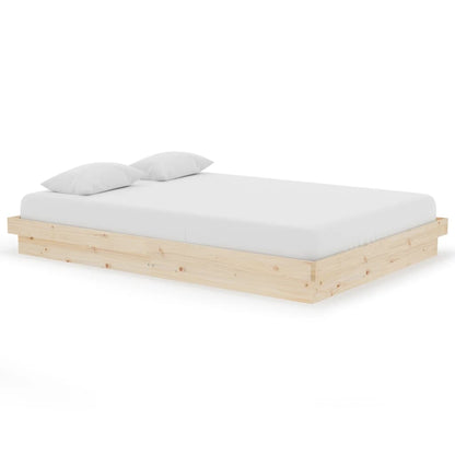 Bedframe Massief Hout 140X200 Cm 140 x 200 cm Naturel