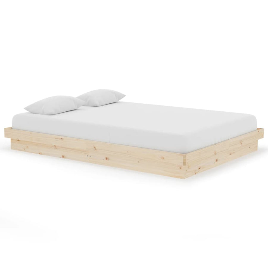Bedframe Massief Hout 140X200 Cm 140 x 200 cm Naturel