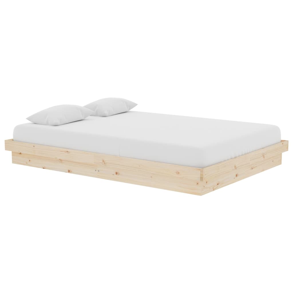 Bedframe Massief Hout 140X200 Cm 140 x 200 cm Naturel
