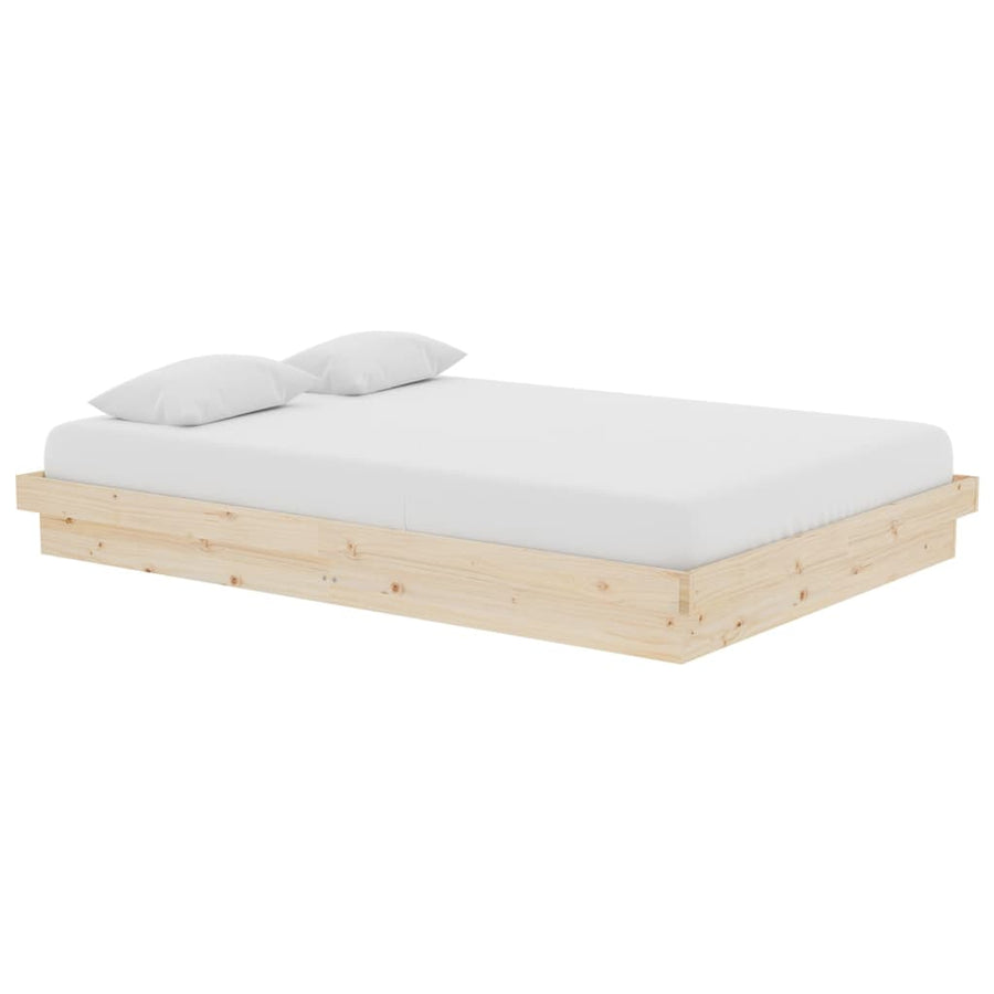 Bedframe Massief Hout 140X200 Cm 140 x 200 cm Naturel