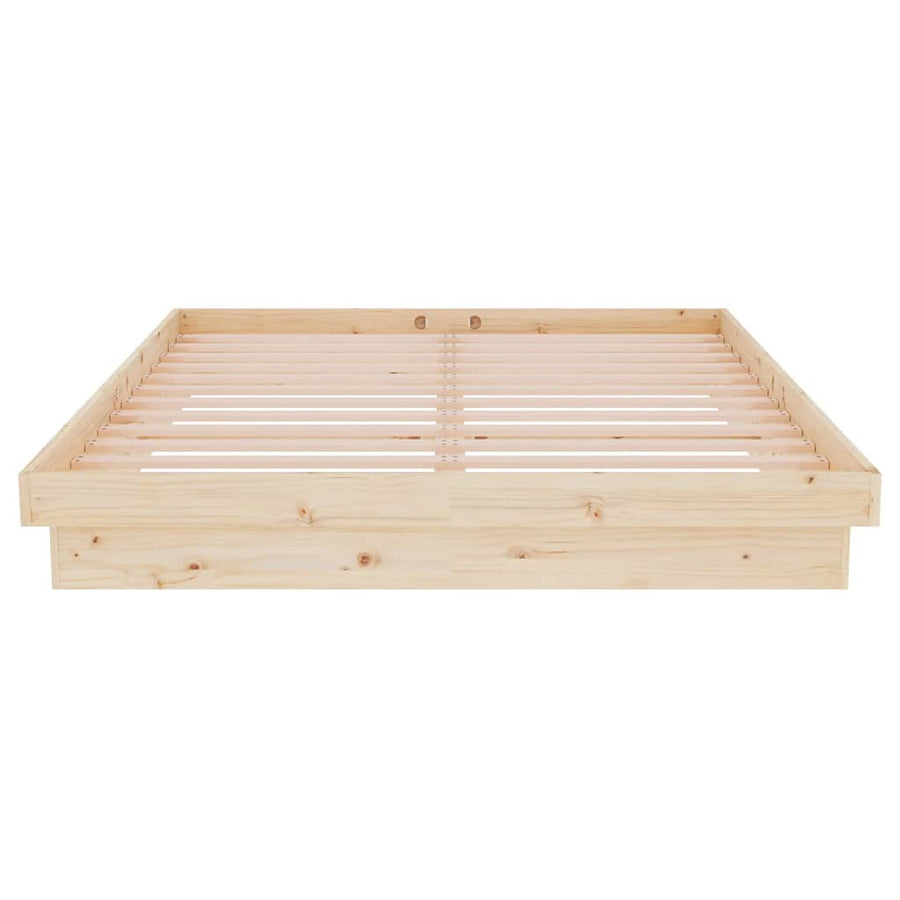 Bedframe Massief Hout 140X200 Cm 140 x 200 cm Naturel