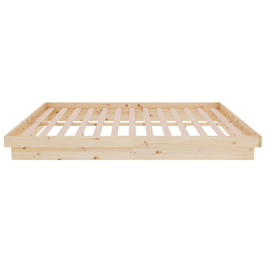 Bedframe Massief Hout 140X200 Cm 140 x 200 cm Naturel