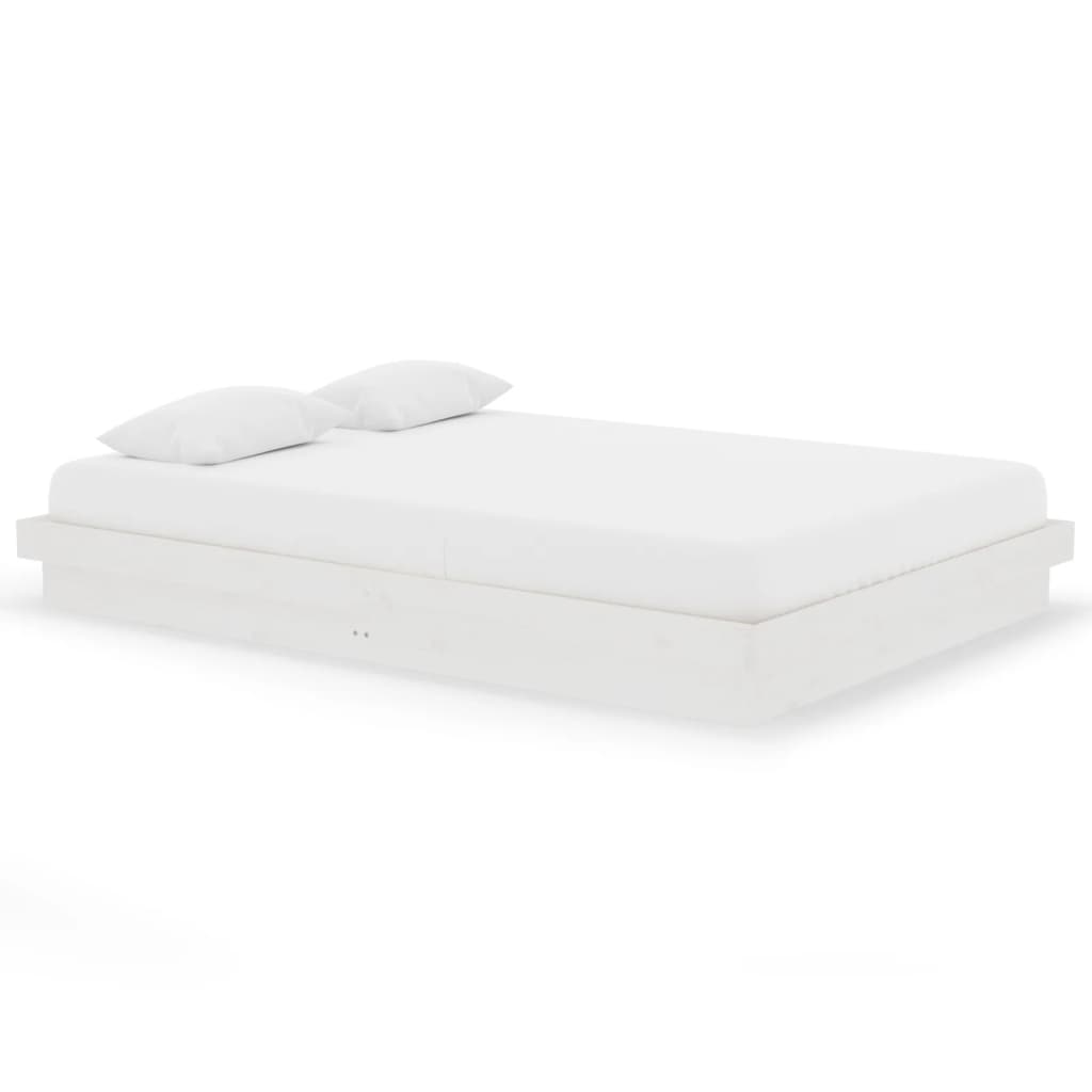 Bedframe massief hout wit 140x200 cm