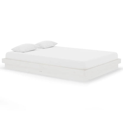 Bedframe massief hout wit 140x200 cm