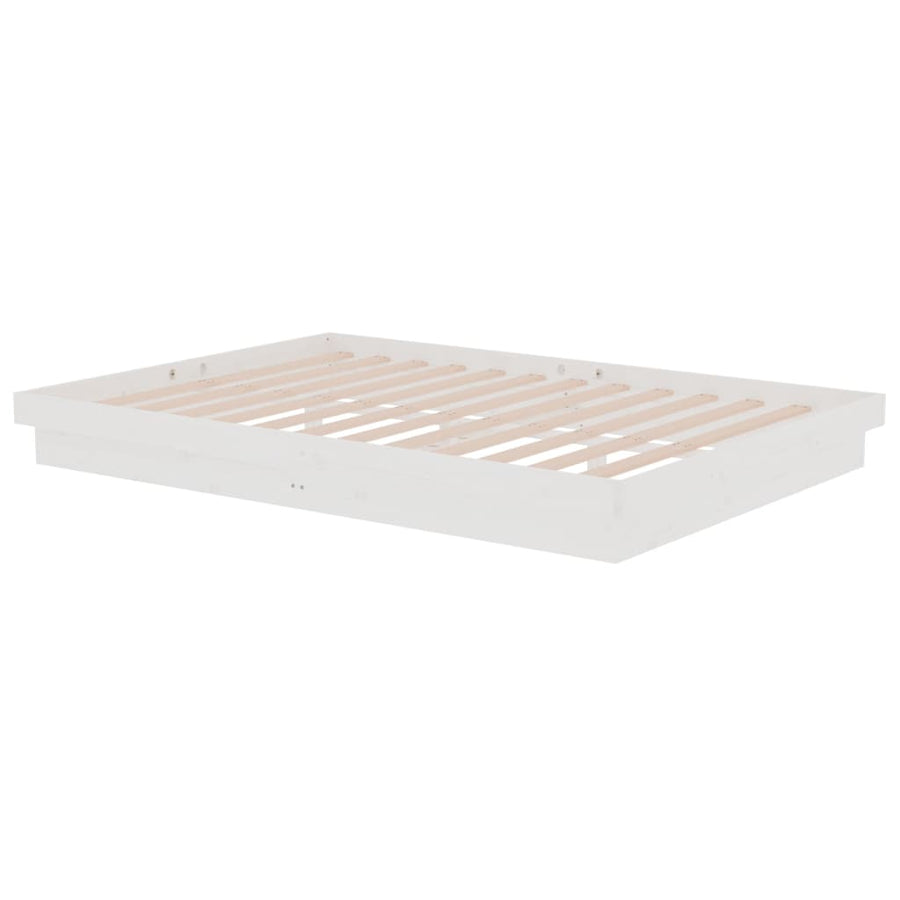 Bedframe massief hout wit 140x200 cm