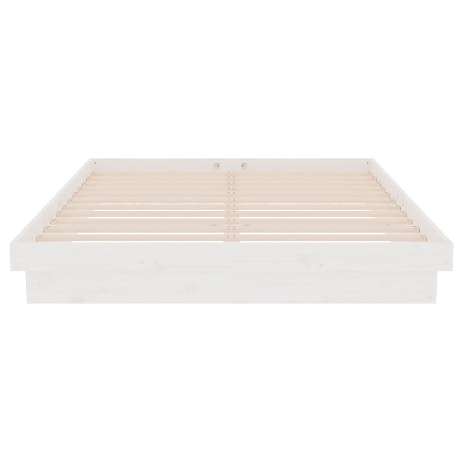 Bedframe massief hout wit 140x200 cm