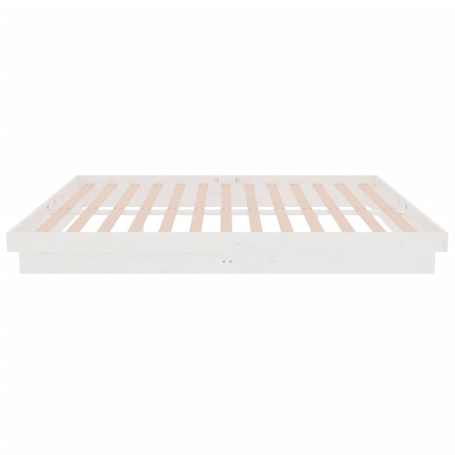 Bedframe massief hout wit 140x200 cm
