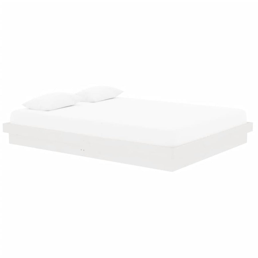Bedframe Massief Hout Wit 150X200 Cm 5Ft King