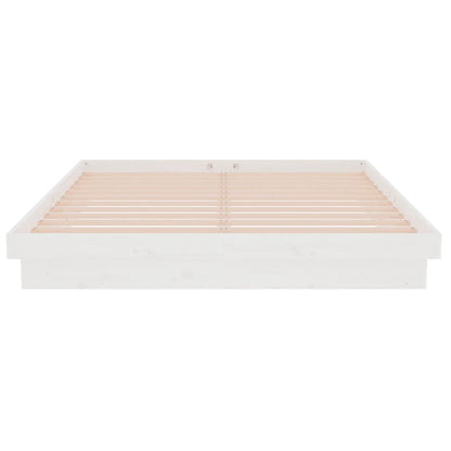 Bedframe Massief Hout Wit 150X200 Cm 5Ft King