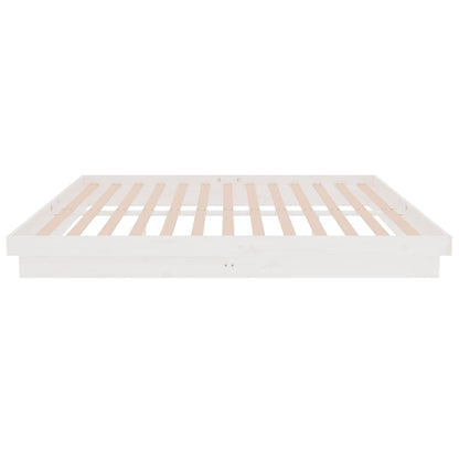 Bedframe Massief Hout Wit 150X200 Cm 5Ft King