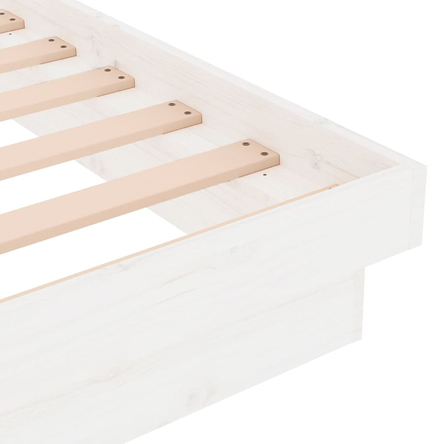 Bedframe Massief Hout Wit 150X200 Cm 5Ft King