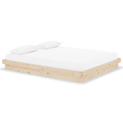 Bedframe Massief Hout 160X200 Cm 160 x 200 cm Naturel