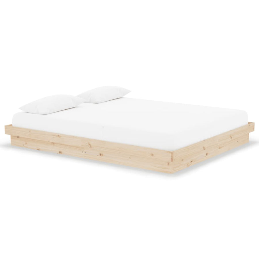 Bedframe Massief Hout 160X200 Cm 160 x 200 cm Naturel