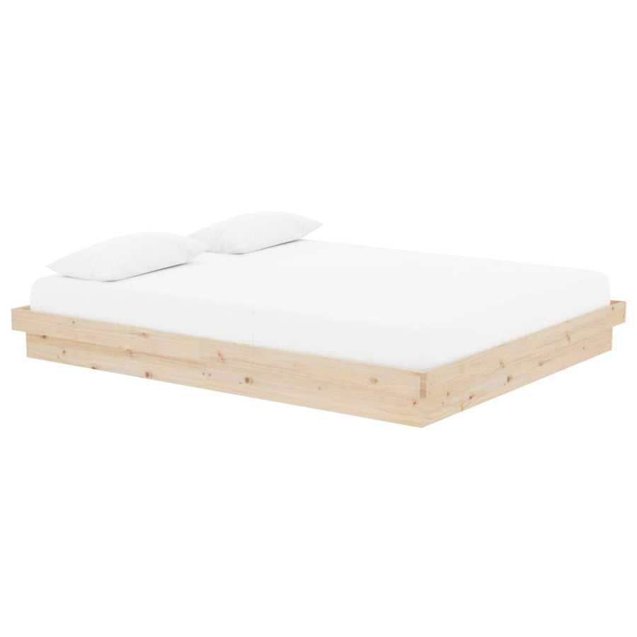 Bedframe Massief Hout 160X200 Cm 160 x 200 cm Naturel