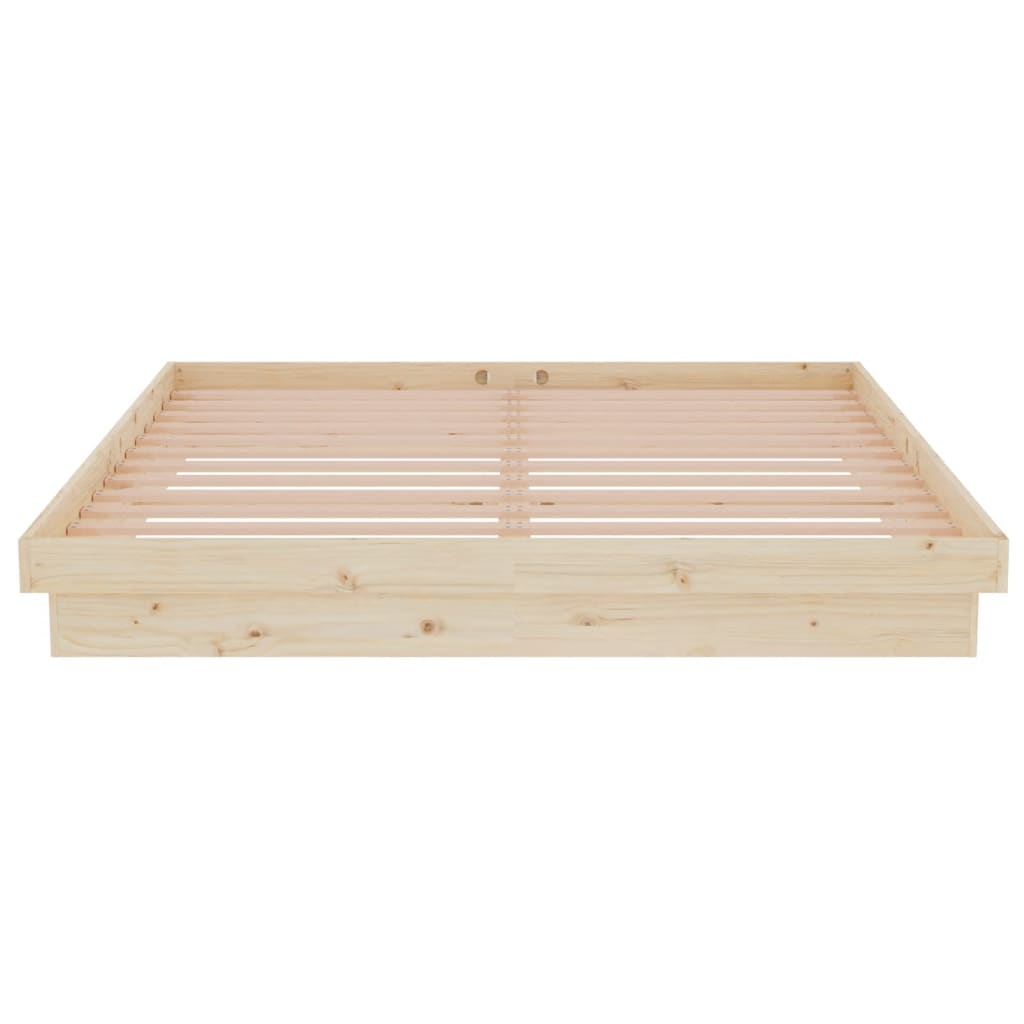 Bedframe Massief Hout 160X200 Cm 160 x 200 cm Naturel