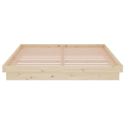 Bedframe Massief Hout 160X200 Cm 160 x 200 cm Naturel