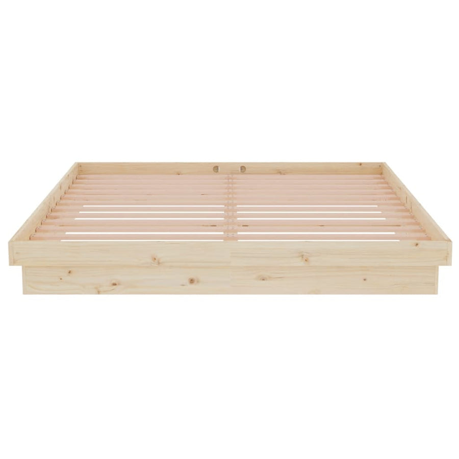 Bedframe Massief Hout 160X200 Cm 160 x 200 cm Naturel