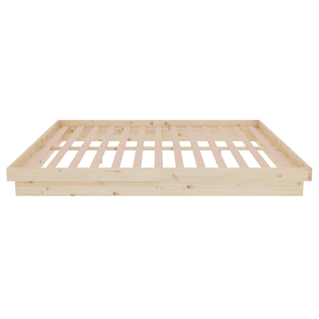 Bedframe Massief Hout 160X200 Cm 160 x 200 cm Naturel