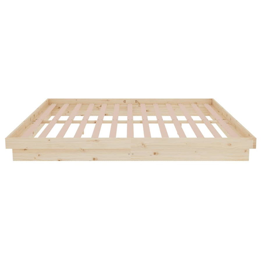 Bedframe Massief Hout 160X200 Cm 160 x 200 cm Naturel