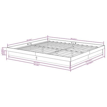 Bedframe Massief Hout 160X200 Cm 160 x 200 cm Naturel