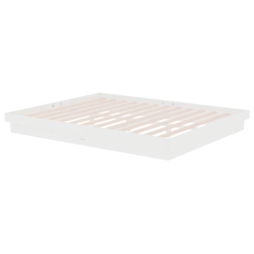 Bedframe Massief Hout 160 x 200 cm Wit
