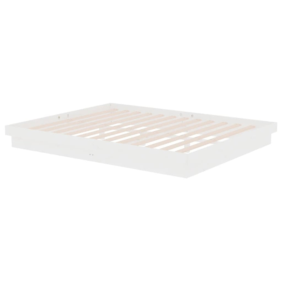 Bedframe Massief Hout 160 x 200 cm Wit