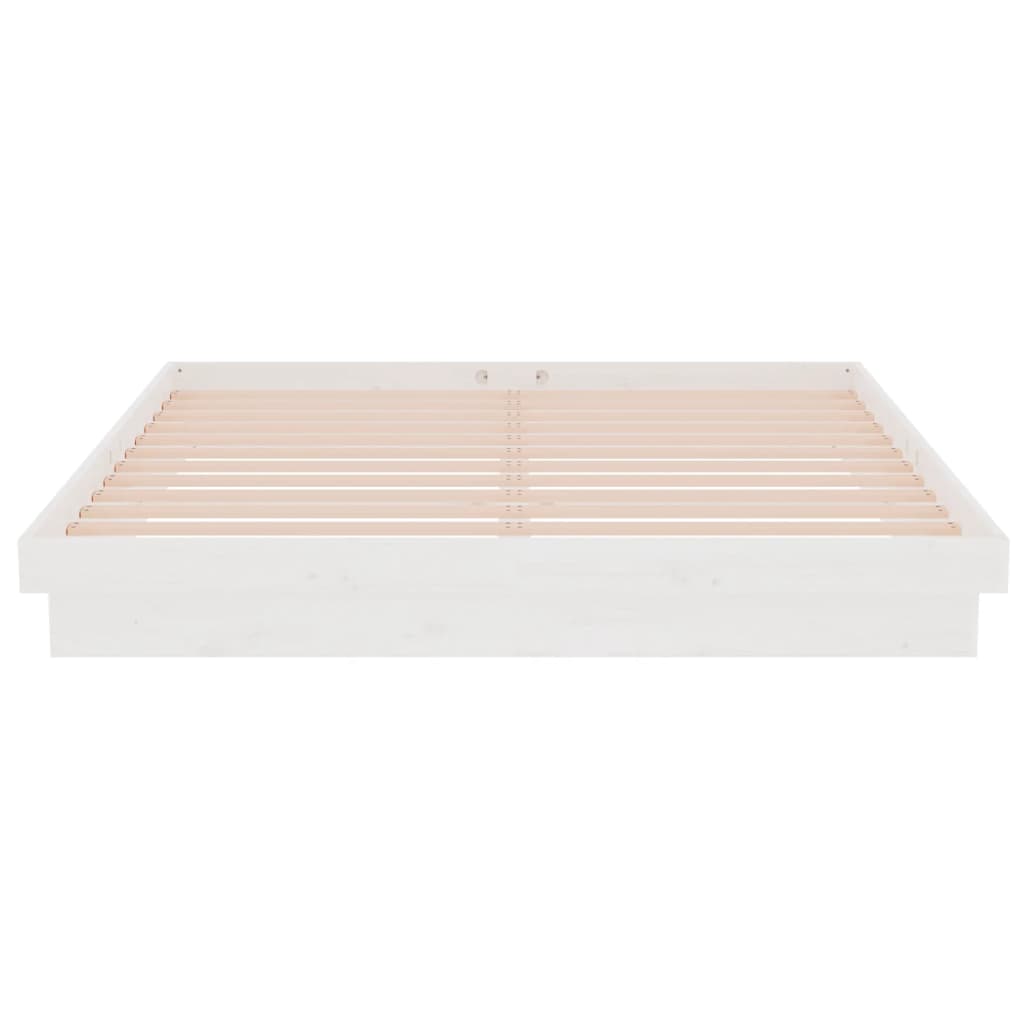 Bedframe Massief Hout 160 x 200 cm Wit