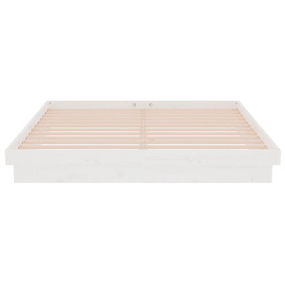 Bedframe Massief Hout 160 x 200 cm Wit