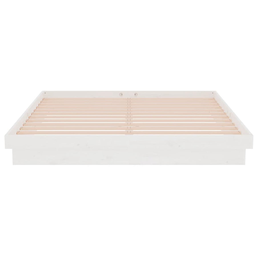 Bedframe Massief Hout 160 x 200 cm Wit