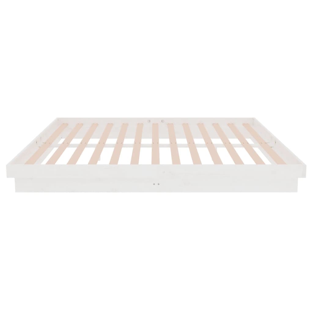 Bedframe Massief Hout 160 x 200 cm Wit