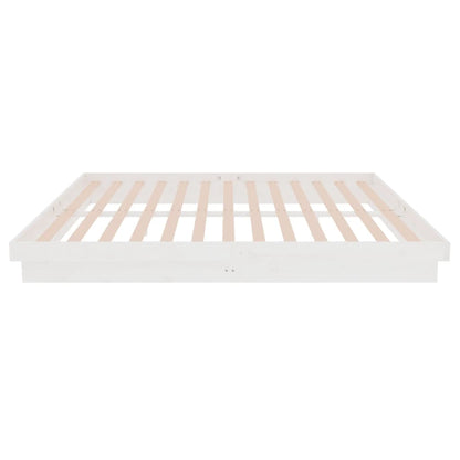 Bedframe Massief Hout 160 x 200 cm Wit