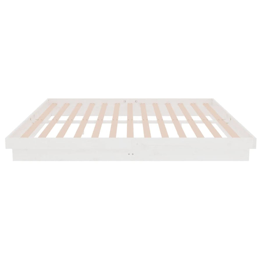 Bedframe Massief Hout 160 x 200 cm Wit