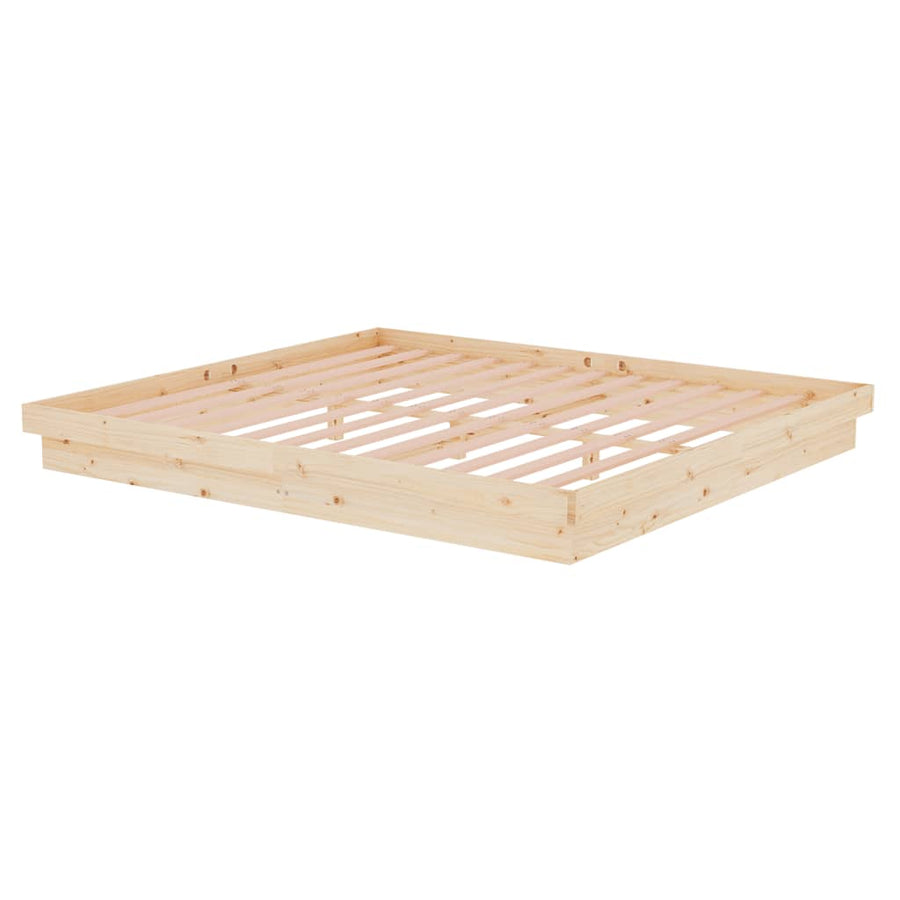 Bedframe Massief Hout 180X200 Cm Super King Size 180 x 200 cm Naturel