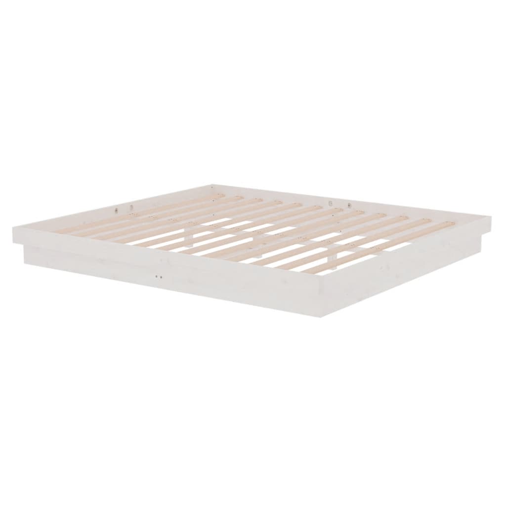 Bedframe massief hout wit 180x200 cm