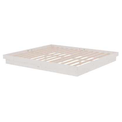 Bedframe massief hout wit 180x200 cm